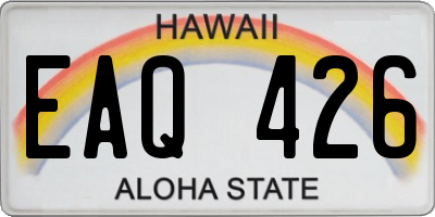 HI license plate EAQ426