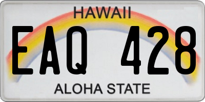HI license plate EAQ428