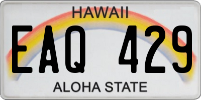 HI license plate EAQ429