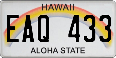 HI license plate EAQ433