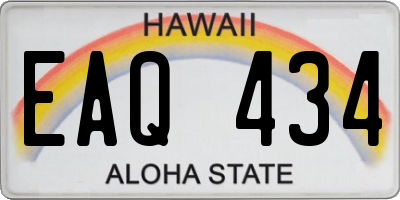 HI license plate EAQ434