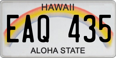 HI license plate EAQ435