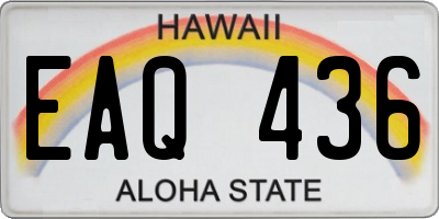 HI license plate EAQ436