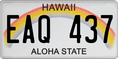 HI license plate EAQ437