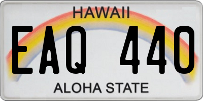 HI license plate EAQ440