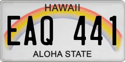 HI license plate EAQ441