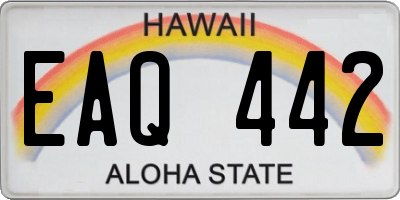 HI license plate EAQ442