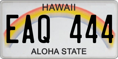 HI license plate EAQ444