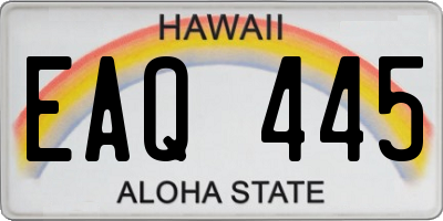 HI license plate EAQ445