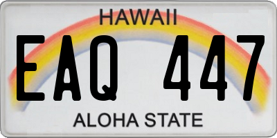 HI license plate EAQ447