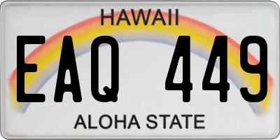 HI license plate EAQ449