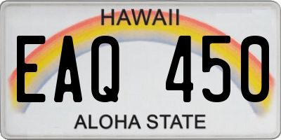 HI license plate EAQ450