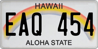 HI license plate EAQ454