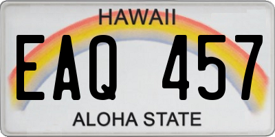 HI license plate EAQ457
