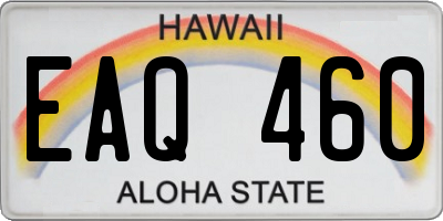 HI license plate EAQ460