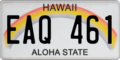 HI license plate EAQ461