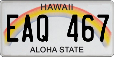 HI license plate EAQ467