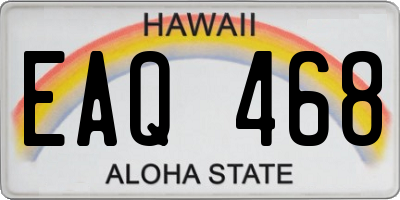 HI license plate EAQ468