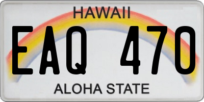 HI license plate EAQ470