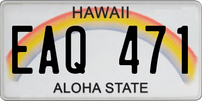 HI license plate EAQ471