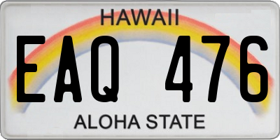 HI license plate EAQ476