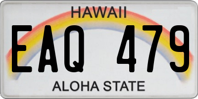 HI license plate EAQ479