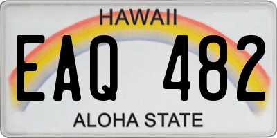 HI license plate EAQ482