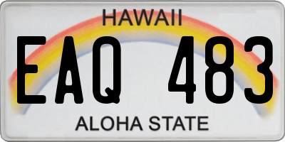HI license plate EAQ483