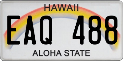 HI license plate EAQ488