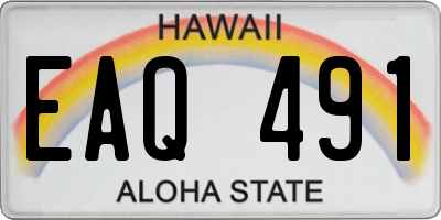 HI license plate EAQ491