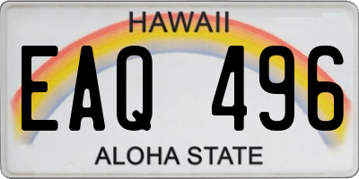 HI license plate EAQ496