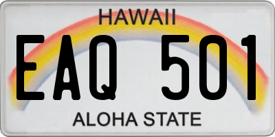 HI license plate EAQ501