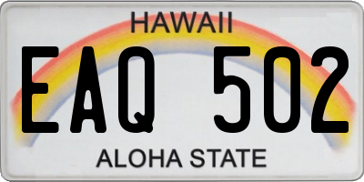 HI license plate EAQ502