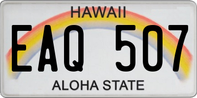 HI license plate EAQ507