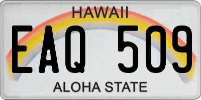 HI license plate EAQ509