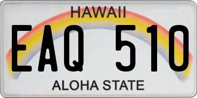 HI license plate EAQ510