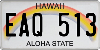 HI license plate EAQ513