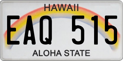 HI license plate EAQ515