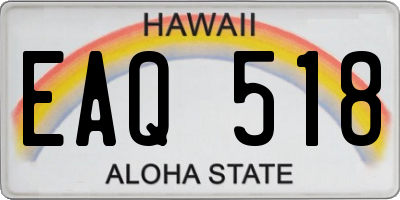 HI license plate EAQ518