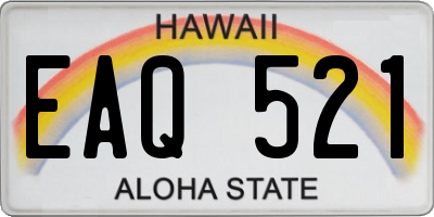 HI license plate EAQ521