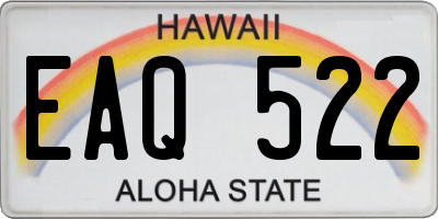 HI license plate EAQ522