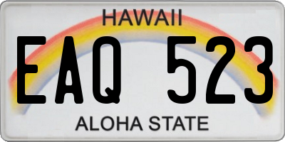 HI license plate EAQ523