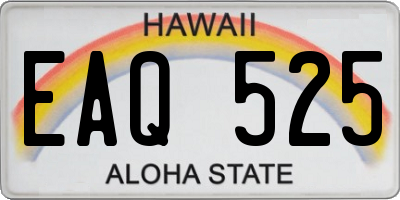 HI license plate EAQ525