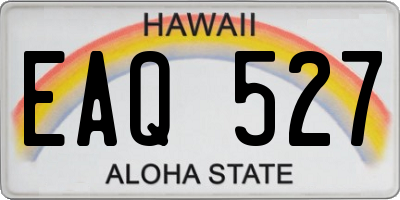 HI license plate EAQ527