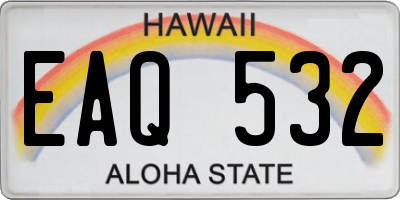 HI license plate EAQ532