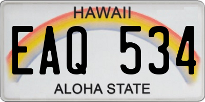 HI license plate EAQ534