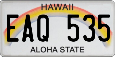 HI license plate EAQ535