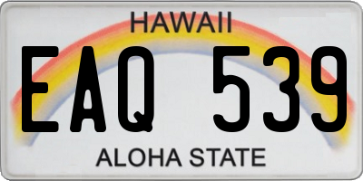 HI license plate EAQ539