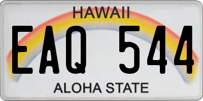 HI license plate EAQ544