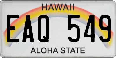 HI license plate EAQ549